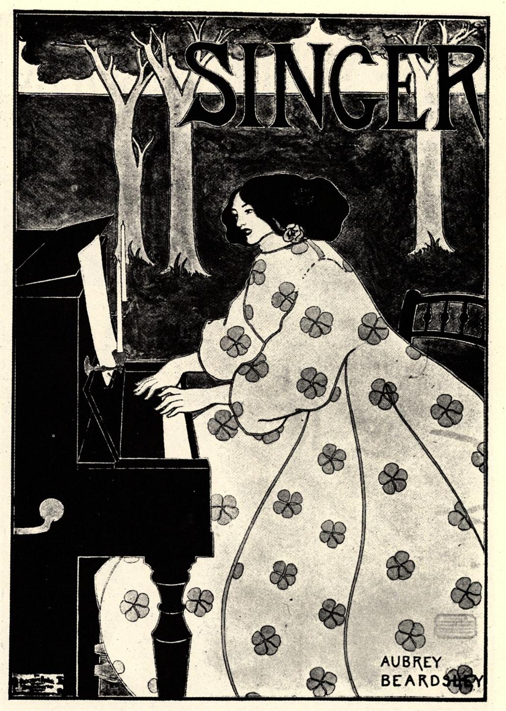 奥伯利·比亚兹莱《歌手》Singer