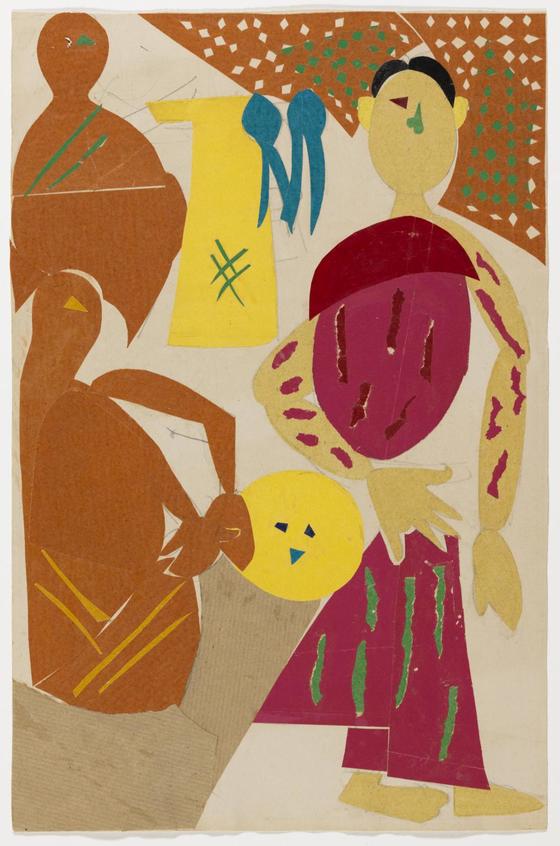 Benode Behari Mukherjee《三个人物》Three Figures Benode Behari Mukherjee