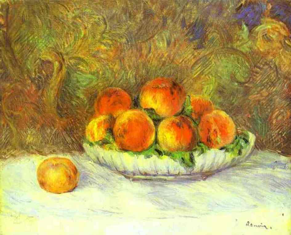 皮埃尔-奥古斯特·雷诺阿《桃子》Still Life with Peaches