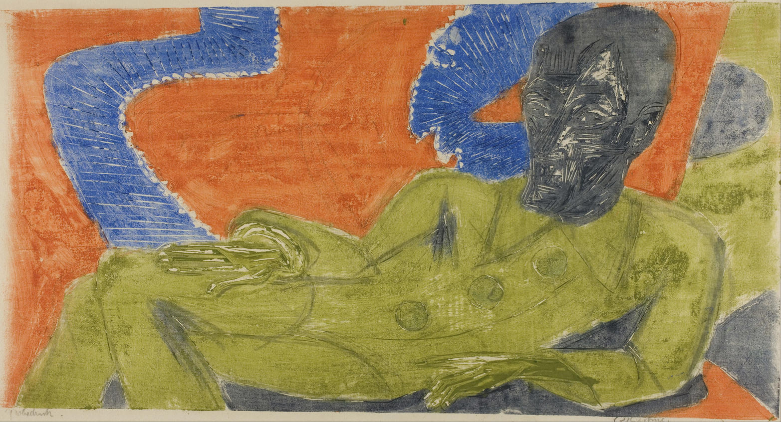 恩斯特·路德维希·克尔希纳《奥托·穆勒的画像》Portrait of Otto Mueller