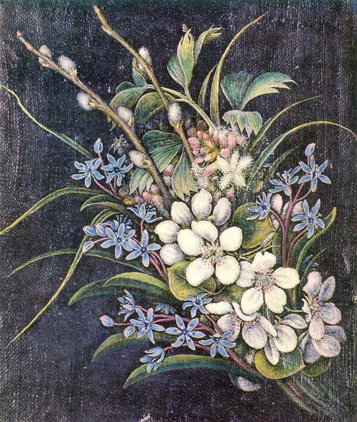 比洛克·卡捷耶娜《静物：柳絮》Catkin