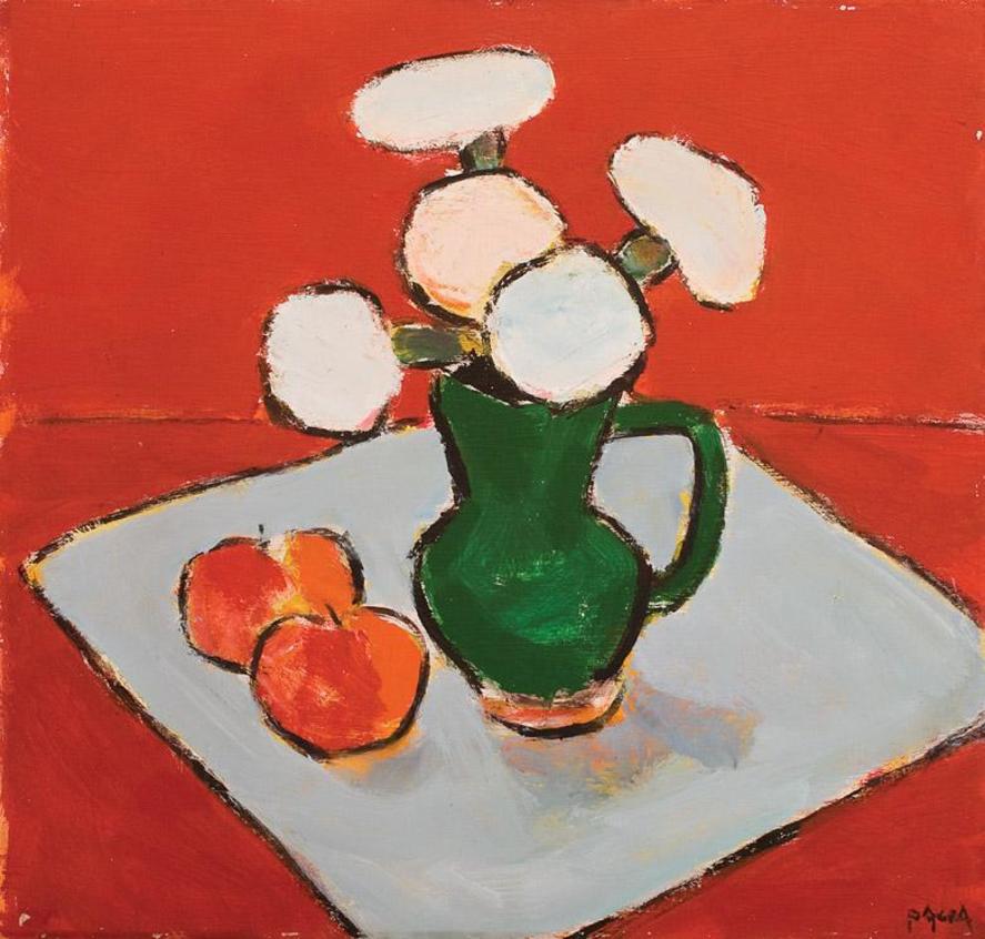 艾恩·帕恰《静物：苹果和鲜花》Still Life With Flowers and Apples